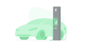 illustration voiture borne de recharge